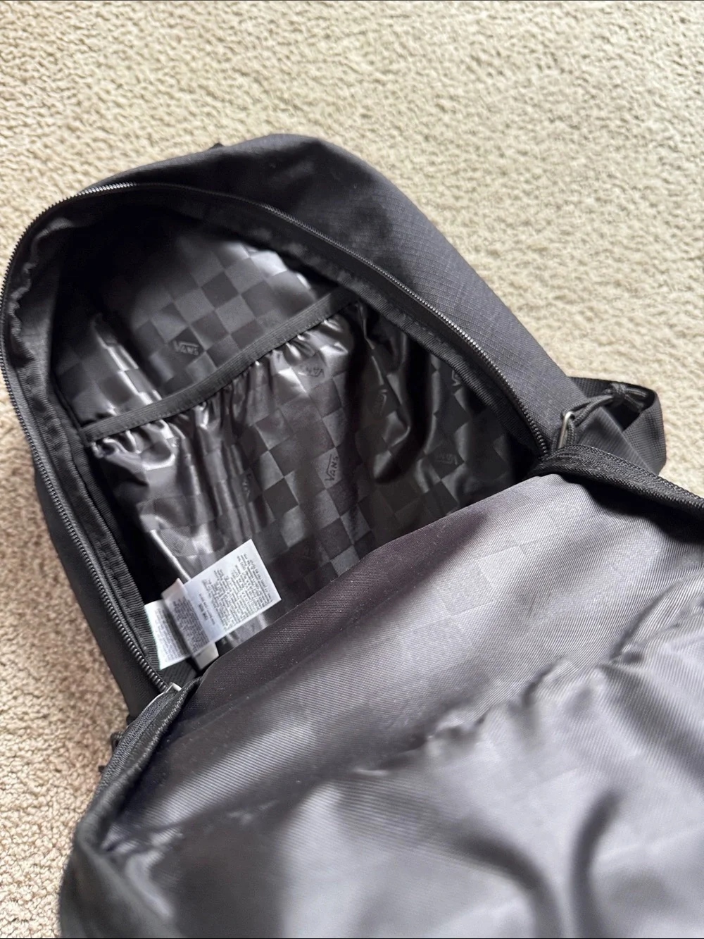 Vans Black Mini Backpack with Front Vertical Zip